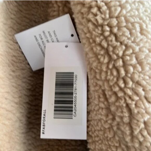 NWT JustFab 3X Drape Front Teddy Coat Sherpa Beige Camel Tan - Picture 7 of 9